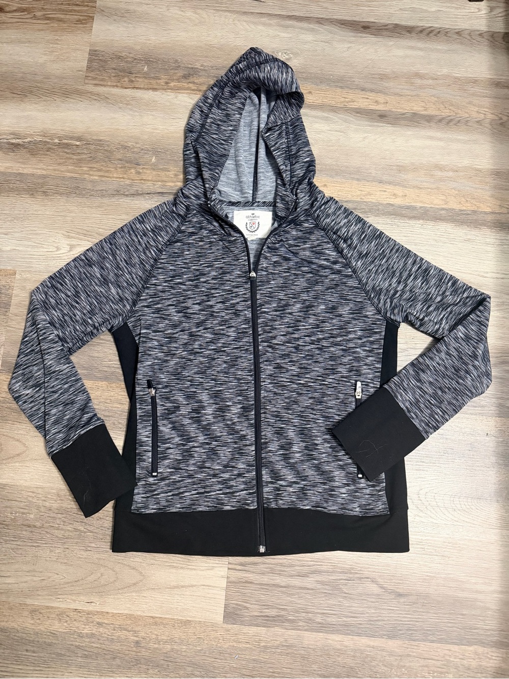 Women’s Heather Charcoal Hooded Bomber Jacket - [Brand Unspecified]